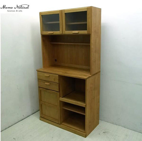 キッチンに立つ女性に使ってほしい食器棚～モモナチュラル viboアルダー材 食器棚	【買取＆販売＆レンタル】