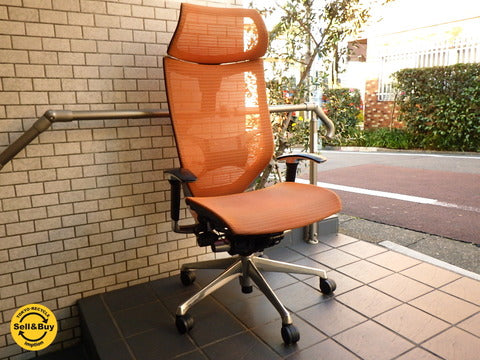 オカムラ OKAMURA バロンチェア エクストラハイバック オレンジ ～ バロンシリーズ 最高傑作【買取と販売とレンタルのお店】