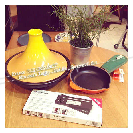 みんなが好きなル・クルーゼまとめて3点ご紹介～★LE CREUSET (ル・クルーゼ) タジン鍋、スキレット、ワイン温度計セット 【買取＆販売＆レンタル】
