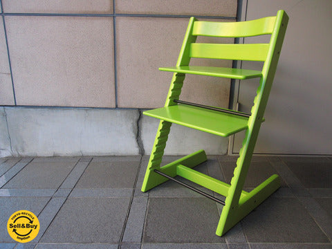 デザイン先進国ノルウェー発！ 世界的ロングセラーのハイチェア ／ ベビーチェア！ STOKKE （ ストッケ社 ） 新型 『 トリップトラップ （ グリーンカラー ）』 【買取＆販売＆レンタル】