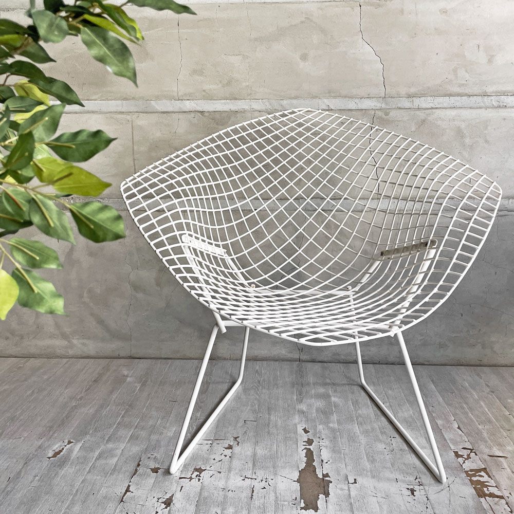 ノル Knoll ビンテージ ダイヤモンドチェア Diamond Chair ハリー・ベルトイア Harry Bertoia ホワイトフレーム ミッドセンチュリー～またの名をエイヤーと呼ぶ～
