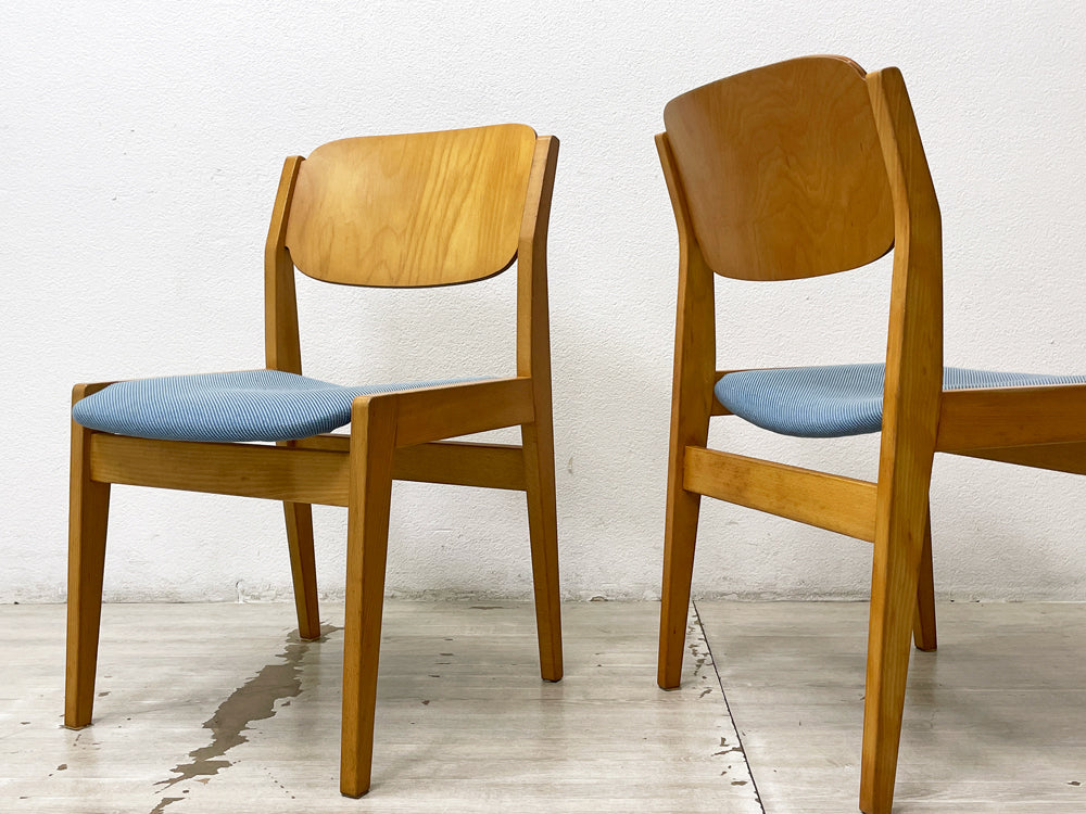 天童木工 Tendo ブックチェア S-0508NA-NT ビーチ材 ファブリック 水之江忠臣 デザイン ダイニングチェア 図書館椅子 ２脚 中古品 買い取りしました。