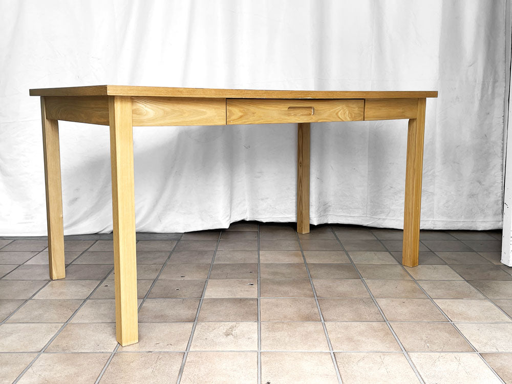 無印良品 MUJI オーク無垢集成材 ダイニングテーブル デスク 引き出し2杯 ナチュラル Ｗ135cm 中古品 買い取りしました。