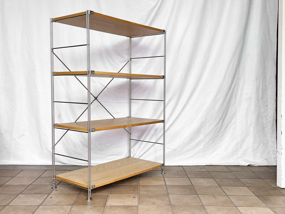無印良品 MUJI ステンレスユニットシェルフ オーク材 ワイド・中 W86 4段 定価27,900円 中古品 買い取りしました。