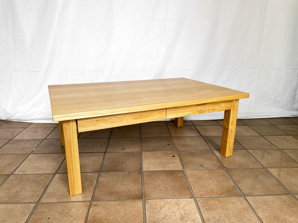 無印良品 MUJI タモ材 ローテーブル センターテーブル 抽斗2杯 ナチュラル W90cm 中古品 買い取りしました。