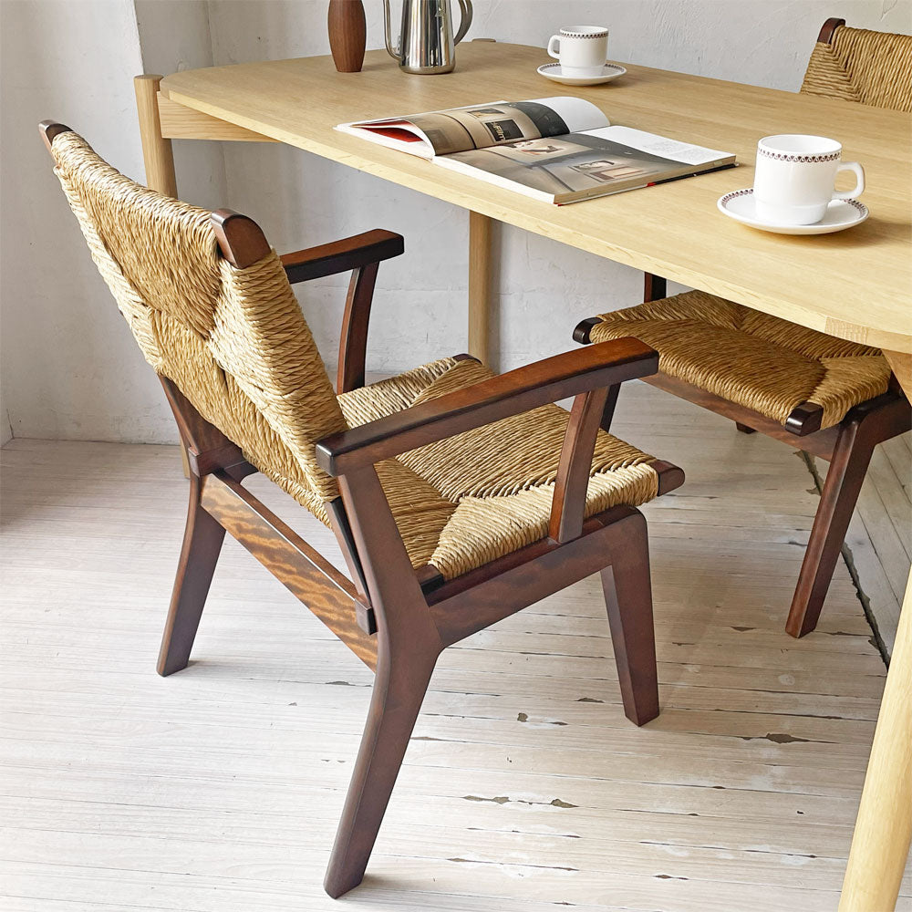 松本民芸家具 521L型 アームチェア ミズメザクラ 無垢材 ラッシ編み 民藝 和モダン 和家具 定価192,550円~暮らしの中で完成する民藝~