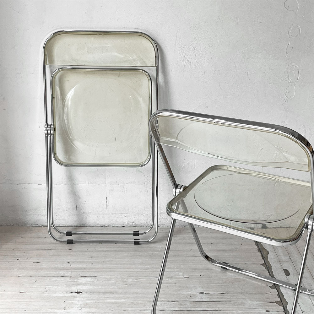 【下北沢店】アノニマカステッリ ANONIMA CASTELLI プリアチェア PLIA チェア クリア クロームフレーム ジャンカルロ・ピレッティ Giancarlo Piretti イタリア 2脚 買取させていただきました。