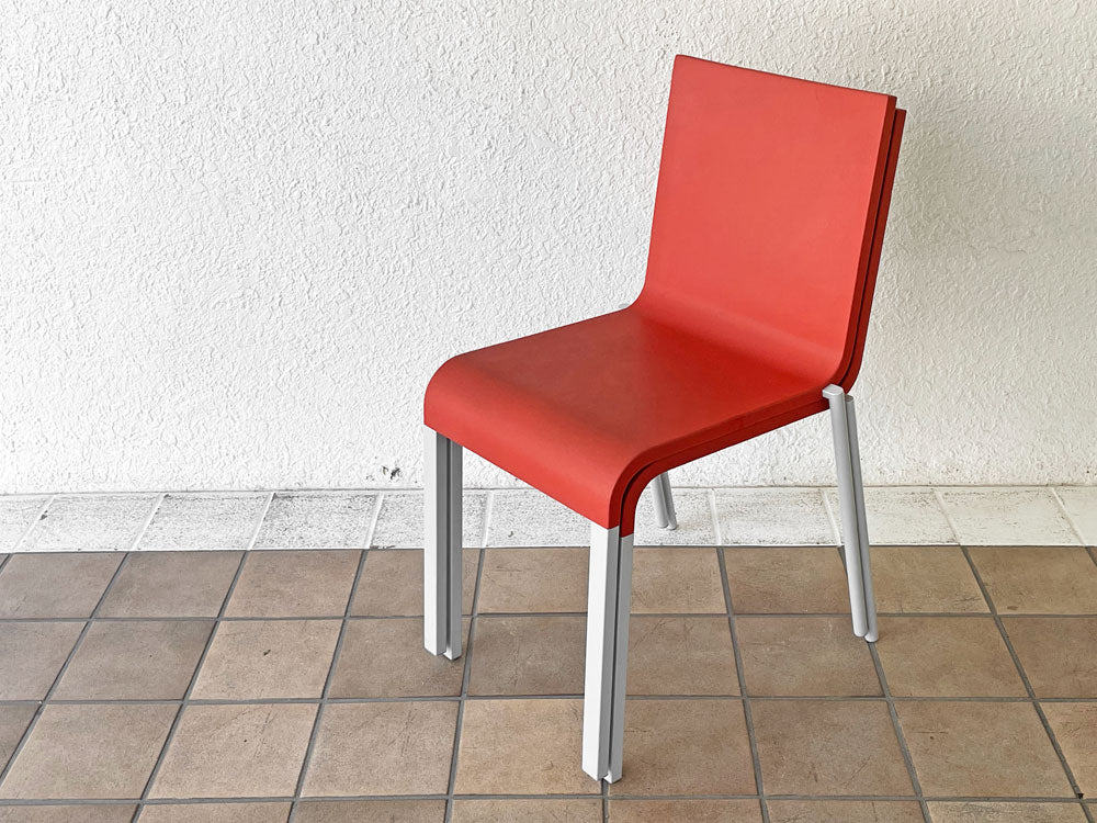 ヴィトラ vitra. ゼロスリー .03 ダイニングチェア スタッキングチェア シルバー/ブライトレッド マールテン・ヴァン・セーヴェレン Maarten Van Severen 2脚 中古品 買い取りしました。