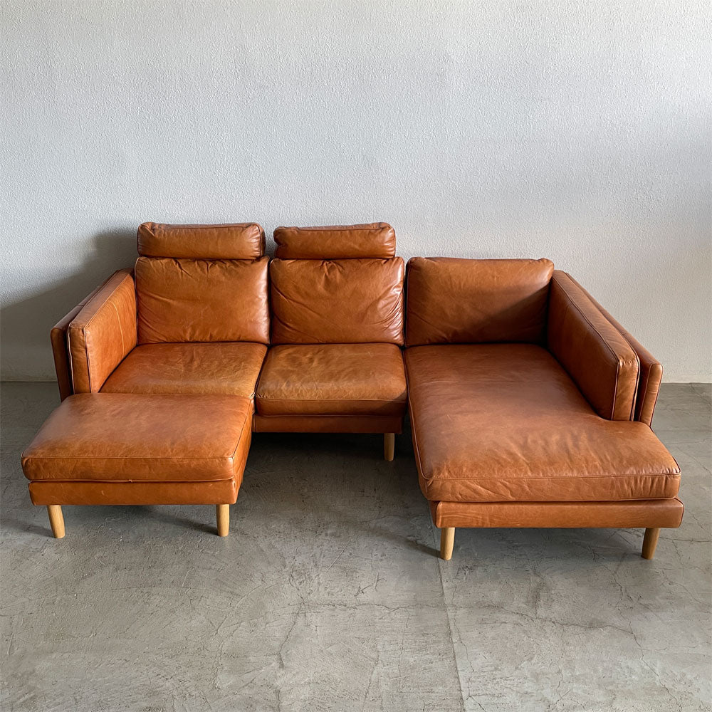 【登戸BASE店】アクタス ACTUS ファイブ・バイ・ファイブ five by five デュベル DUBBEL 総本革張り ヘッドレスト×2個付き カウチソファ & オットマン セット 参考合計価格約57.5万円 買取させていただきました。