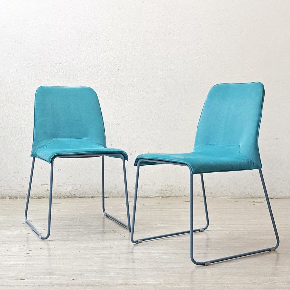 【祖師ヶ谷大蔵店】カッシーナ Cassina ixc. メンブレン MEMBRANE スタッキングチェア ダイニングチェア ブルー イタリア 2脚 買取させていただきました。