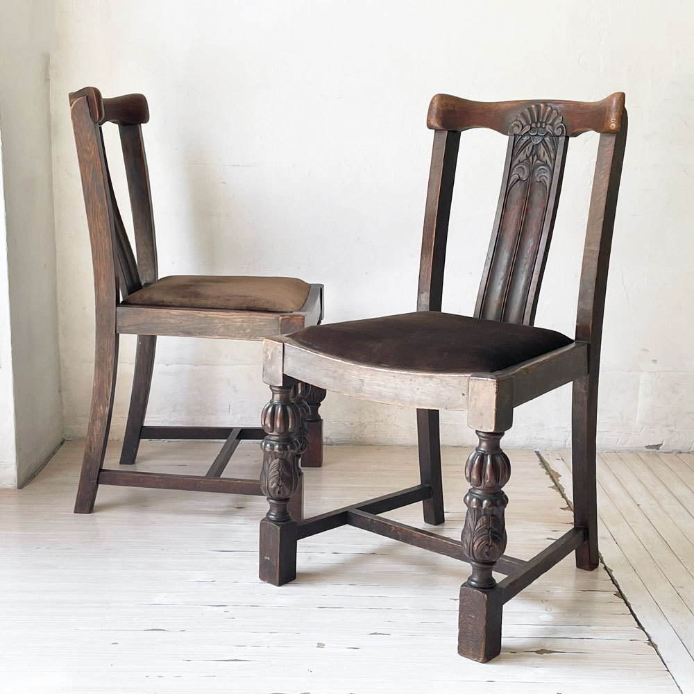 【下北沢店】UKビンテージ UK Vintage ダイニングチェア オーク無垢材 バルボスレッグ トラディショナルデザイン 英国家具 買取させていただきました。