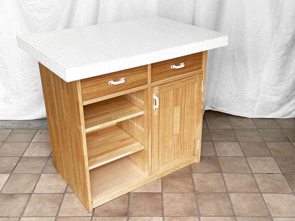 モモナチュラル MOMO Natural モザイク MOSAIC アイランドカウンター island counter S IT-01 パイン材 タイルトップ ホワイト 中古品 買い取りしました。