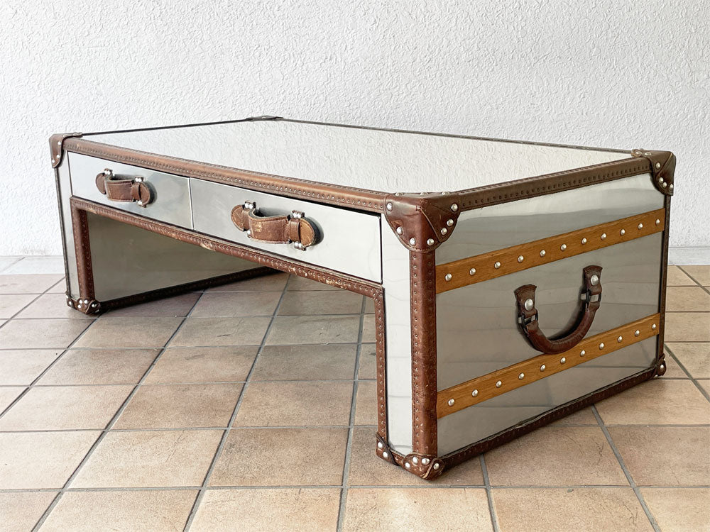 ハロ HALO スラブ SLAB スモール コーヒーテーブル SMALL COFFEE TABLE ローテーブル ステンレススチール 牛革 英国 ASPLUND取扱い 定価￥184,800- 中古品 買い取りしました。