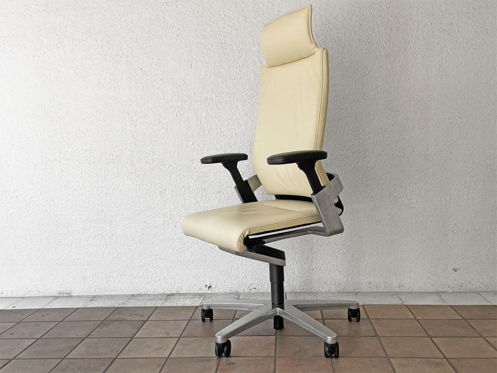 ウィルクハーン Wilkhahn オン ON ハイバック アームチェア 総本革 ヘッドレスト 座面昇降 リクライニング オフィスチェア 定価363,000円 中古品 買い取りしました。