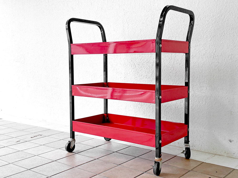 インダストリアルデザイン Industrial Design ツールトローリー ワゴン 3段 レッド アメリカン ビンテージスタイル 中古品 買い取りしました。