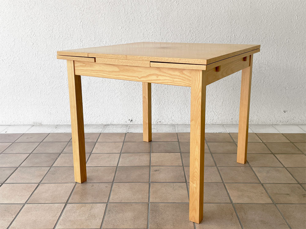 無印良品 MUJI ダイニングテーブル 伸長式 W80~130cm タモ材 エクステンションテーブル ナチュラル 廃番 中古品 買い取りしました。