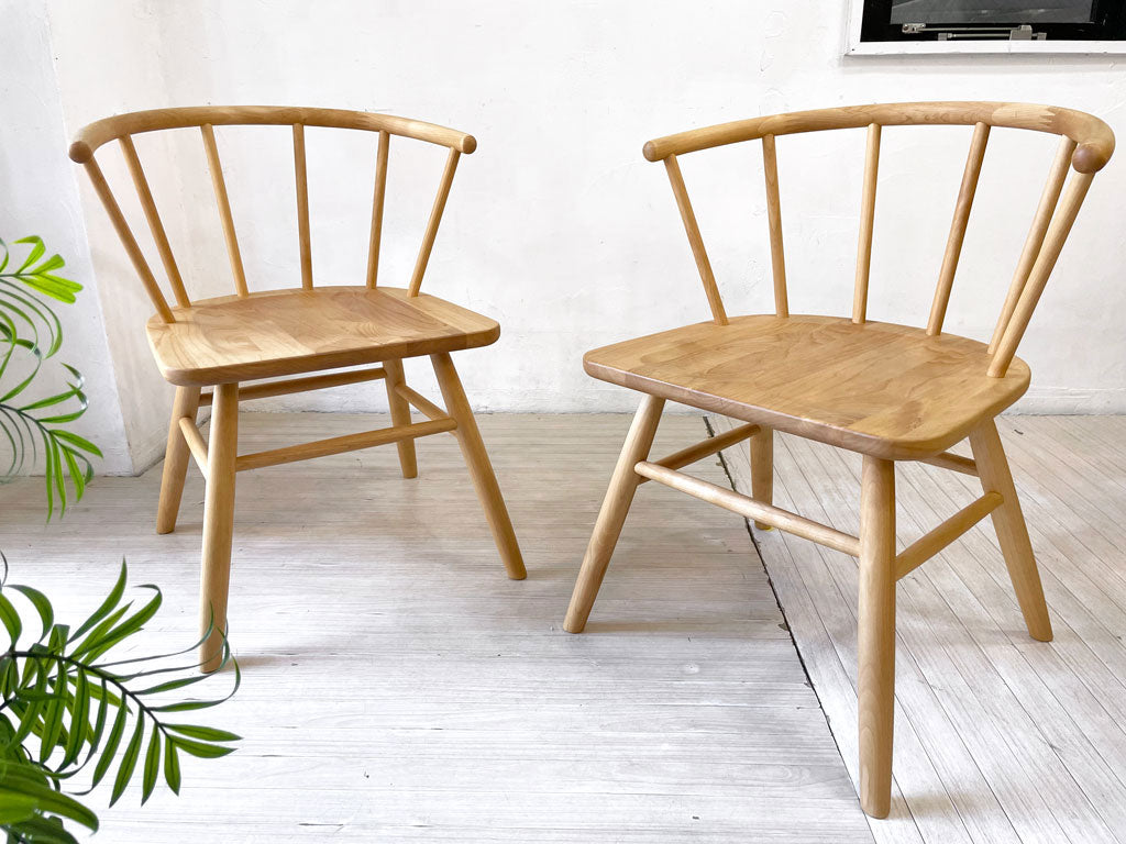 モモナチュラル MOMO Natural タホ TAHO ダイニングチェア アームチェア アルダー材 ナチュラル カントリースタイル 2脚 買い取りしました。