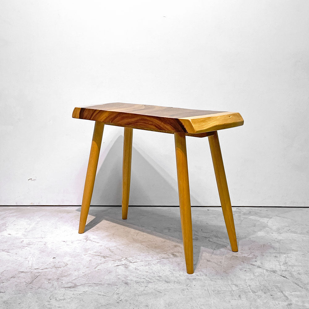 【祖師ヶ谷大蔵店】クラフト家具 Craft furniture モンキーポッド 一枚板 サイドテーブル リメイク ディスプレイスタンド 花台 無垢材 耳付き 買取させていただきました。