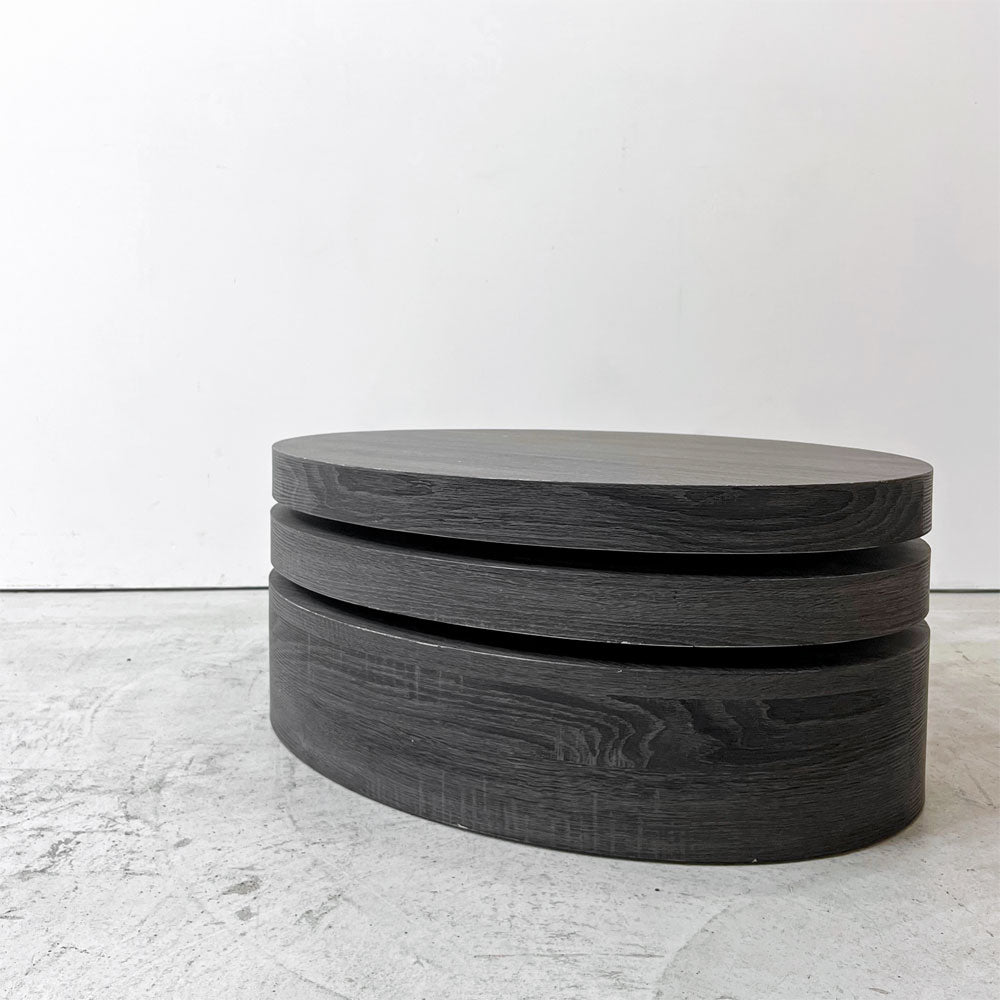 【祖師ヶ谷大蔵店】ブルックリンスタイル Brooklyn Style NY リビングソファーテーブル ラウンド コーヒーテーブル 回転 展開式天板 3連 モダンデザイン 買取させていただきました。