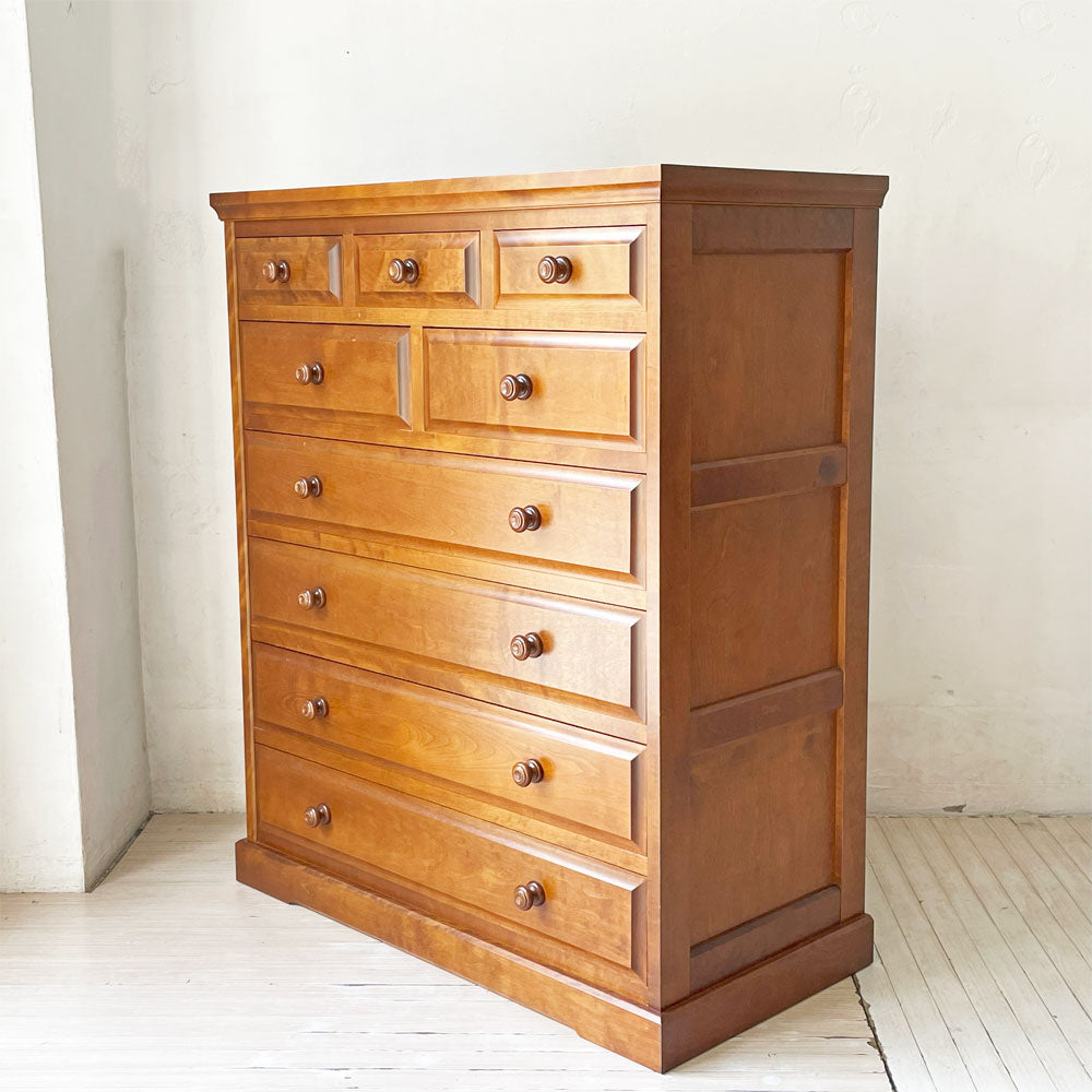 【下北沢店】北海道民芸家具 整理箪笥 6段9杯 HM533 無垢樺材 ライトブラウン色 和家具 民芸家具 買取させていただきました。