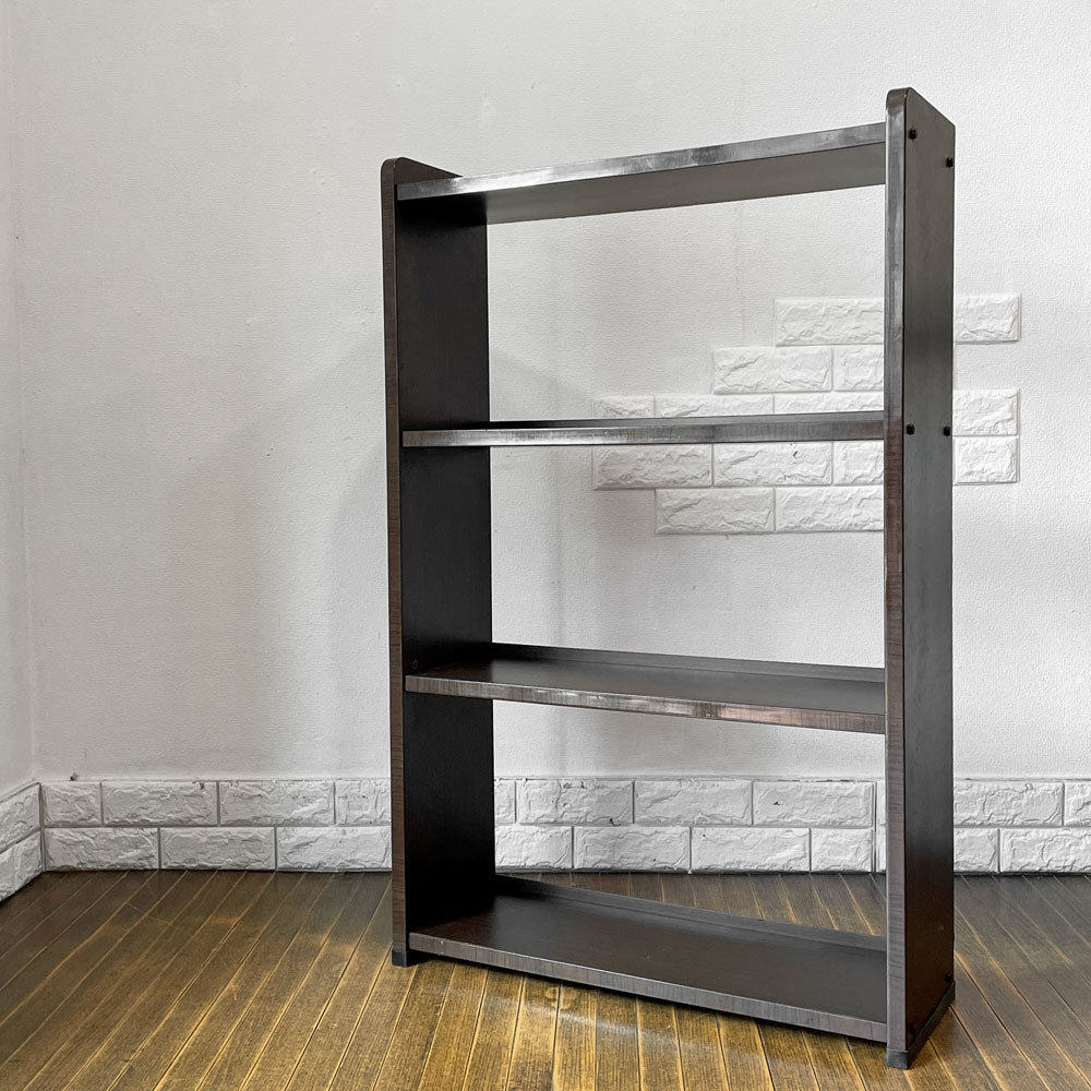 【経堂店】ジャパンビンテージ Japan Vintage 古い木味の本棚 4段 ブックシェルフ オープンシェルフ 飾り棚 昭和レトロ 古家具 買取させていただきました。