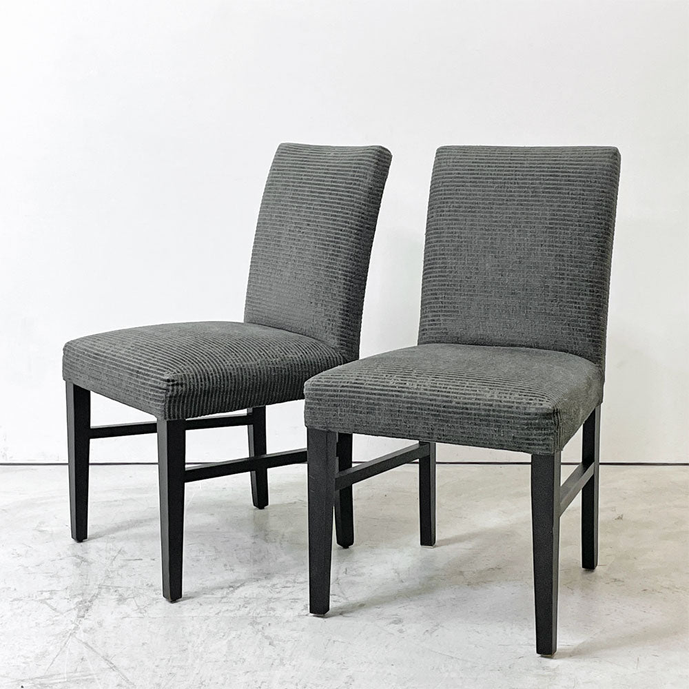 【祖師ヶ谷大蔵店】クレイト＆バレル Crate&Barrel ダイニングチェア 木製フレーム ファブリックシート ブラック×グレー系 2脚セット アメリカ US 買取させていただきました。