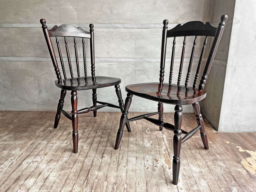 松本民芸家具 16型 スピンドルチェア ダイニングチェア 水目桜 ミズメザクラ 無垢材 刻印有 民芸家具 和モダン A ＆ B 中古品 買い取りしました。