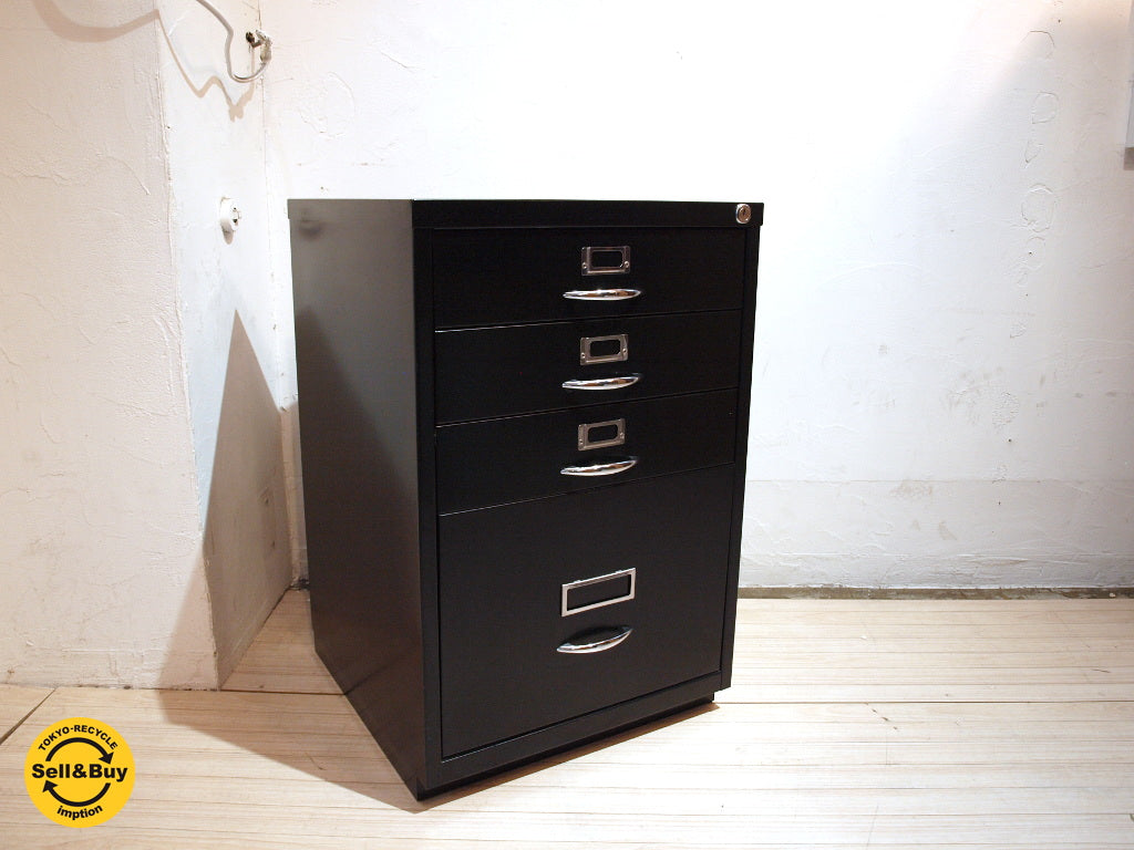 ビスレー BISLEY ベーシック BASIC Fシリーズ 1F3 ファイリング デスクキャビネット ブラック 黒 英国製 ★　中古品 買い取りしました。下北沢店 出張買取もお任せ下さい。
