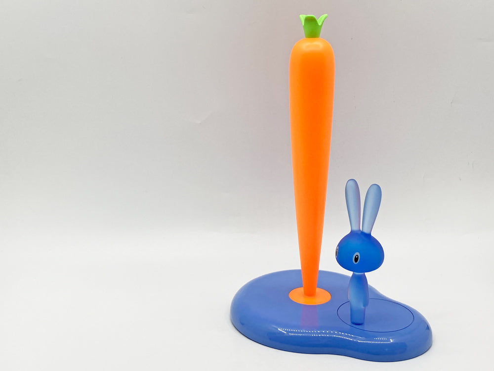 アレッシィ ALESSI バニー&キャロット Bunny & Carrot キッチンペーパーホルダー 樹脂製 ブルー ステファノ・ジョバンノーニ Stefano Giovannoni イタリア 中古品 買い取りしました。