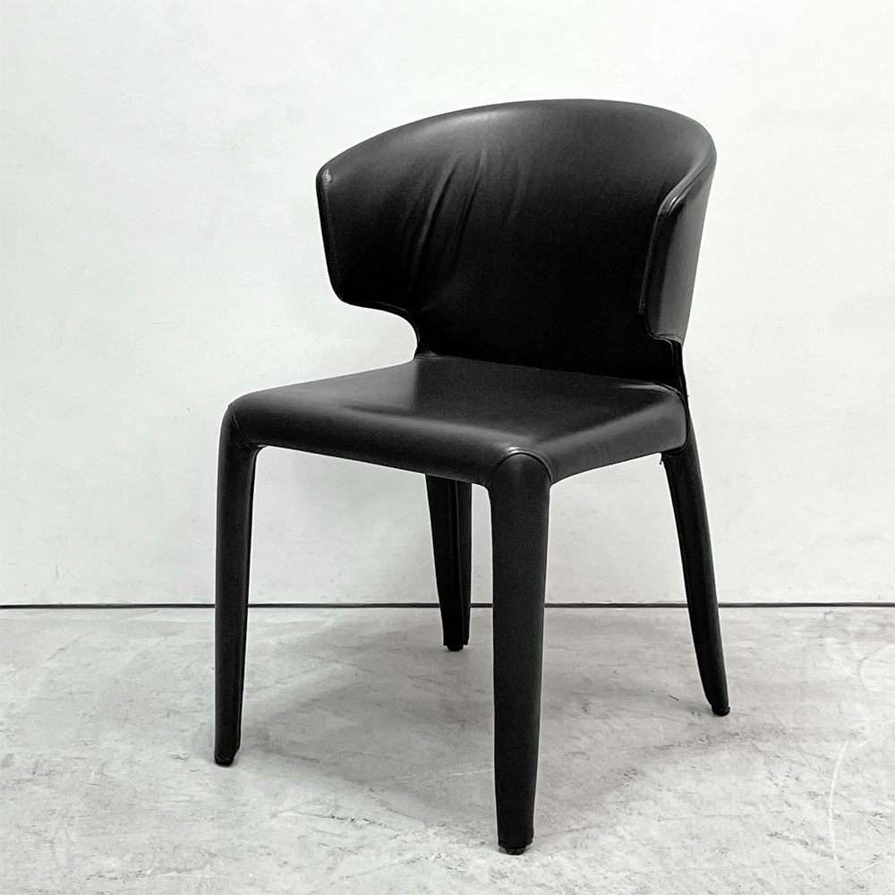 【祖師ヶ谷大蔵店】カッシーナ Cassina オラ 369 HOLA アームレスチェア ダイニングチェア 本革 ブラックレザー ハンス・ウェッツスタイン イタリア 定価￥418,000-  買取させていただきました。
