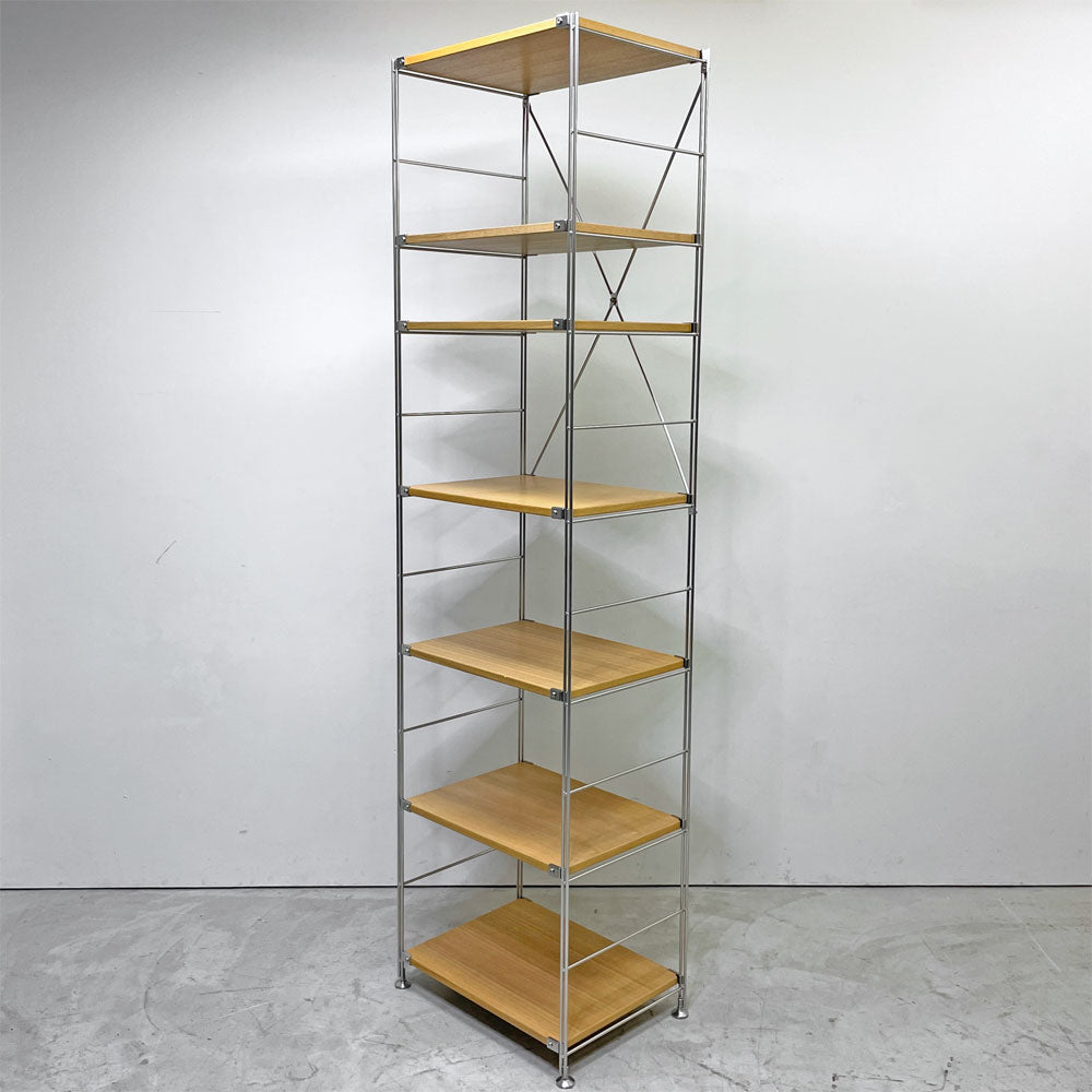 【祖師ヶ谷大蔵店】無印良品 MUJI ステンレスユニットシェルフ タモ材 オープンシェルフ 本棚 飾り棚 収納棚 W58×H212cm 棚板7枚 定価￥47,890- 買取させていただきました。