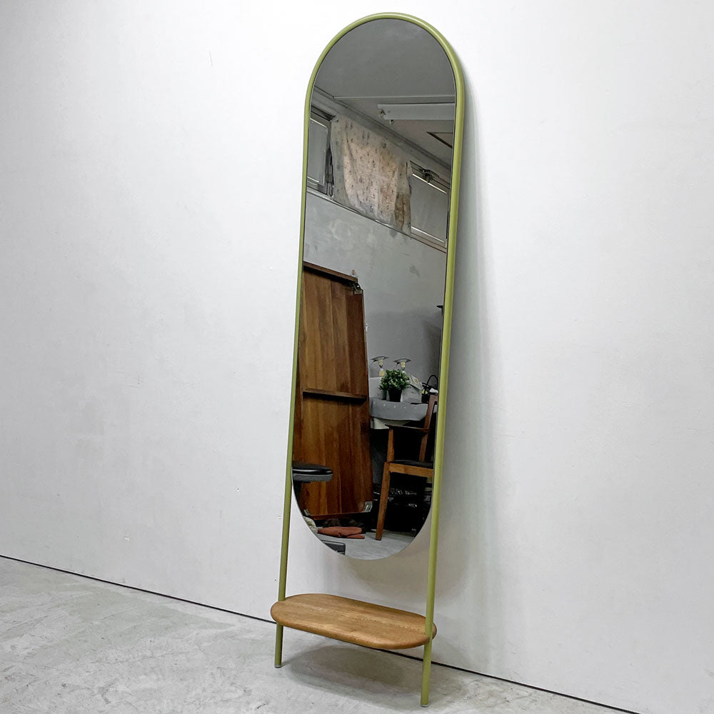 【祖師ヶ谷大蔵店】カカオ CACAO フルレングスミラー FULL-LENGTH MIRROR 壁掛け 鏡 姿見 ラック付き カリビアンウォールナット材 ピスタチオグリーン メキシコ 買取させていただきました。