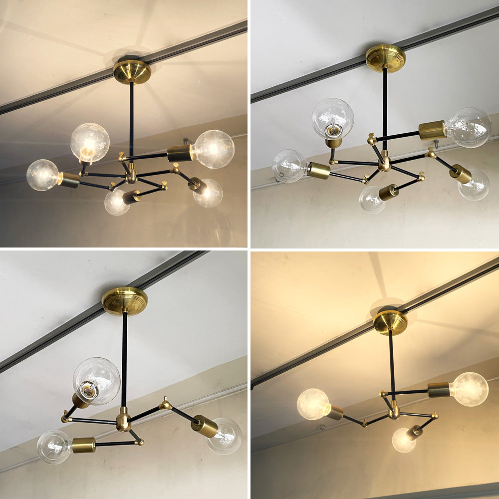 アクメファニチャー ACME Furniture ソリッドブラスランプ 5アーム＆ソリッドブラスランプ 3アーム ブラックアーム SOLID BRASS LAMP 5ARM BLACK 真鍮 シーリングライト ミッドセンチュリー～奇数のバランス～