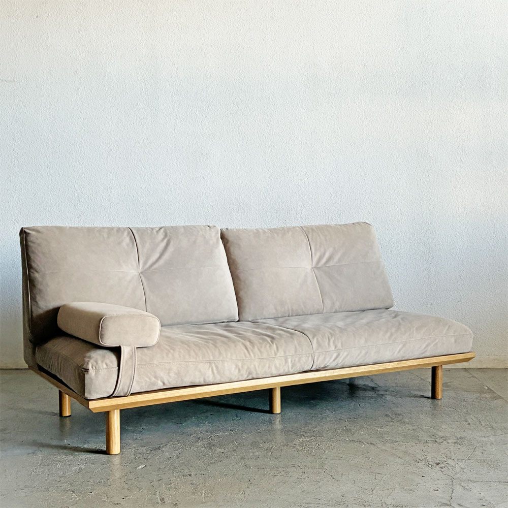 【登戸BASE店】アクタス ACTUS ファイブバイファイブ five by five フラッド FLAD 2.5シーターソファ W180cm ヌバックレザー オーク材 サイドピロー付 買取させていただきました。