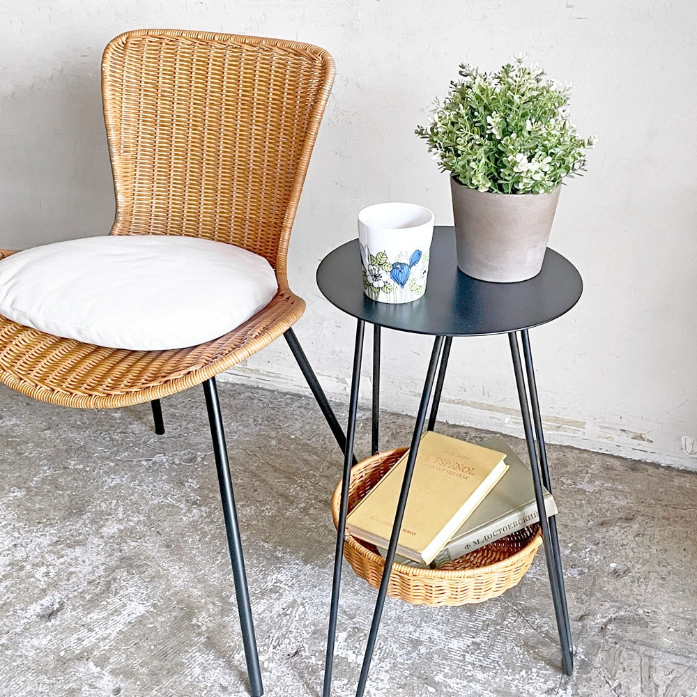 【自由が丘店】イデー IDEE ワラビー WALLABY SIDE TABLE サイドテーブル ラタン スチール ブラック ナチュラルデザイン 買取させていただきました。