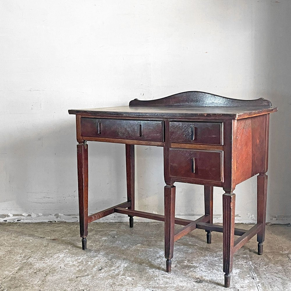 【自由が丘店】ジャパンビンテージ Japan Vintage 古い木味の片袖机 デスク 抽斗3杯 ブラウン 古家具 レトロ W90.5cm 買取させていただきました。