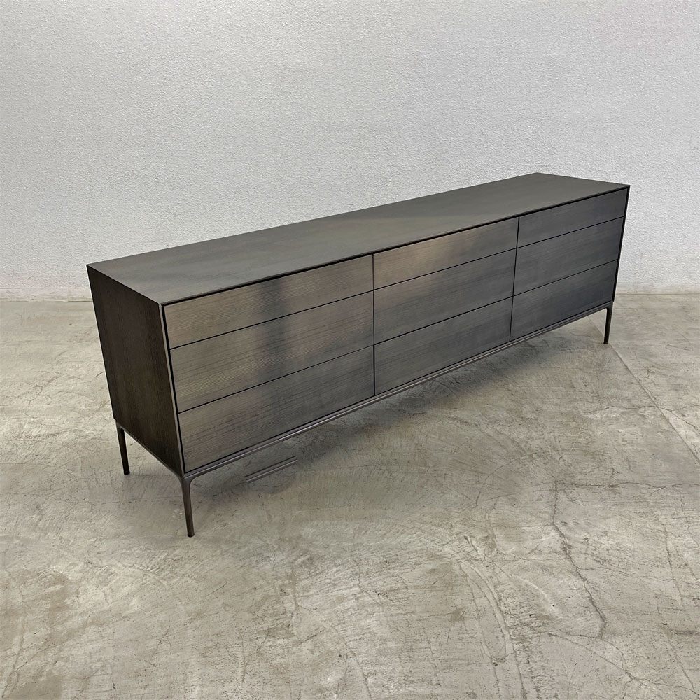 【登戸BASE店】タイムアンドスタイル TIME＆STYLE スタンダード コンポジションキャビネット Standard composition cabinet オーク材 黒染め 計9杯 参考価格約90万円以上 チャコールグレー ロングボード サイドボード リビングボード 買取させていただきました。