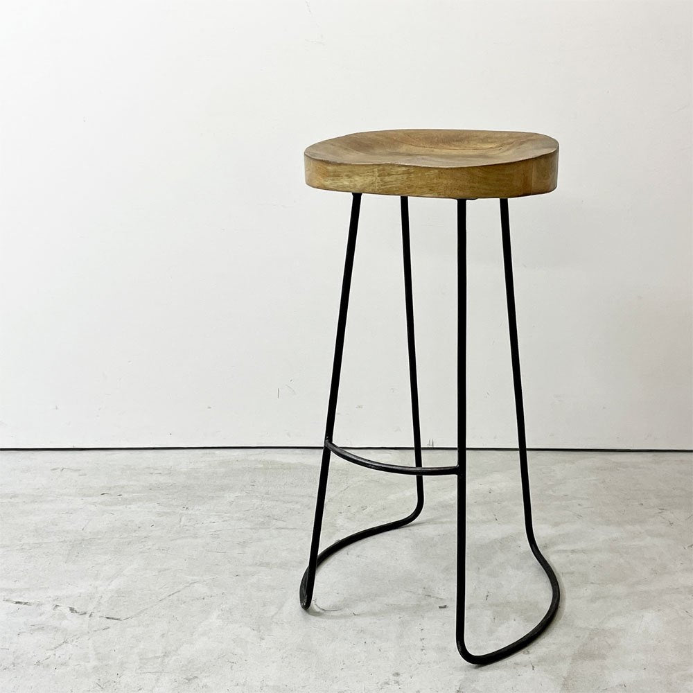 【祖師ヶ谷大蔵店】バルス BALS PI バースツール ハイスツール カウンターチェア マンゴー無垢材 アイアンレッグ ダブルティー WTW 買取させていただきました。