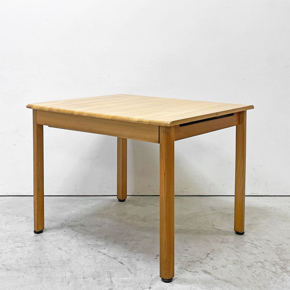 【祖師ヶ谷大蔵店】ノーブル家具工業 NOBLE エクステンション ダイニングテーブル ニレ無垢集成材 89.5～134cm 伸長式 ナチュラル 現状品 買取させていただきました。