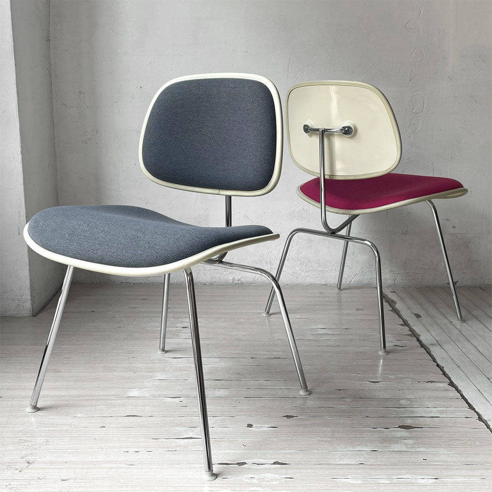 【下北沢店】ハーマンミラー Herman Miller ツーピースプラスチックチェア Two Piece Plastic Chair DCM ホワイト ファブリック張替済 ビンテージ イームズ 希少 2脚 買取させていただきました。