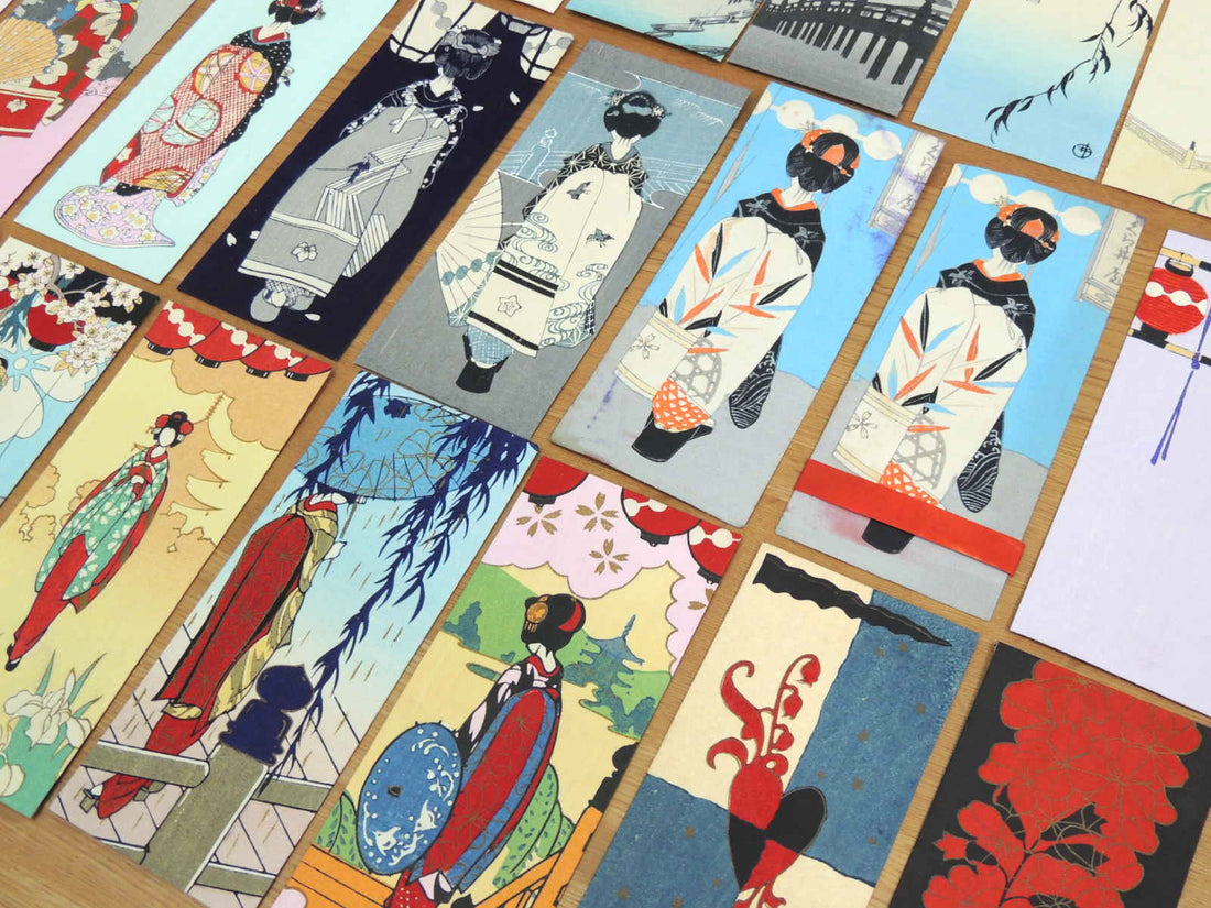 テーマ：日本　明治～昭和の浮世絵・木版画 (千代田之御表・歌舞伎十八番・日本木版画粋)、さくら井屋の絵封筒など　特集：古い木版画の色を楽しむ