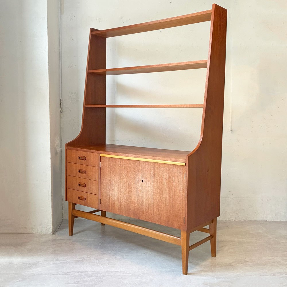 【下北沢店】スウェーデンビンテージ Swedish vintage チーク材×ビーチ材 ブックシェルフ ルームディバイダー キャビネット 買取させていただきました。