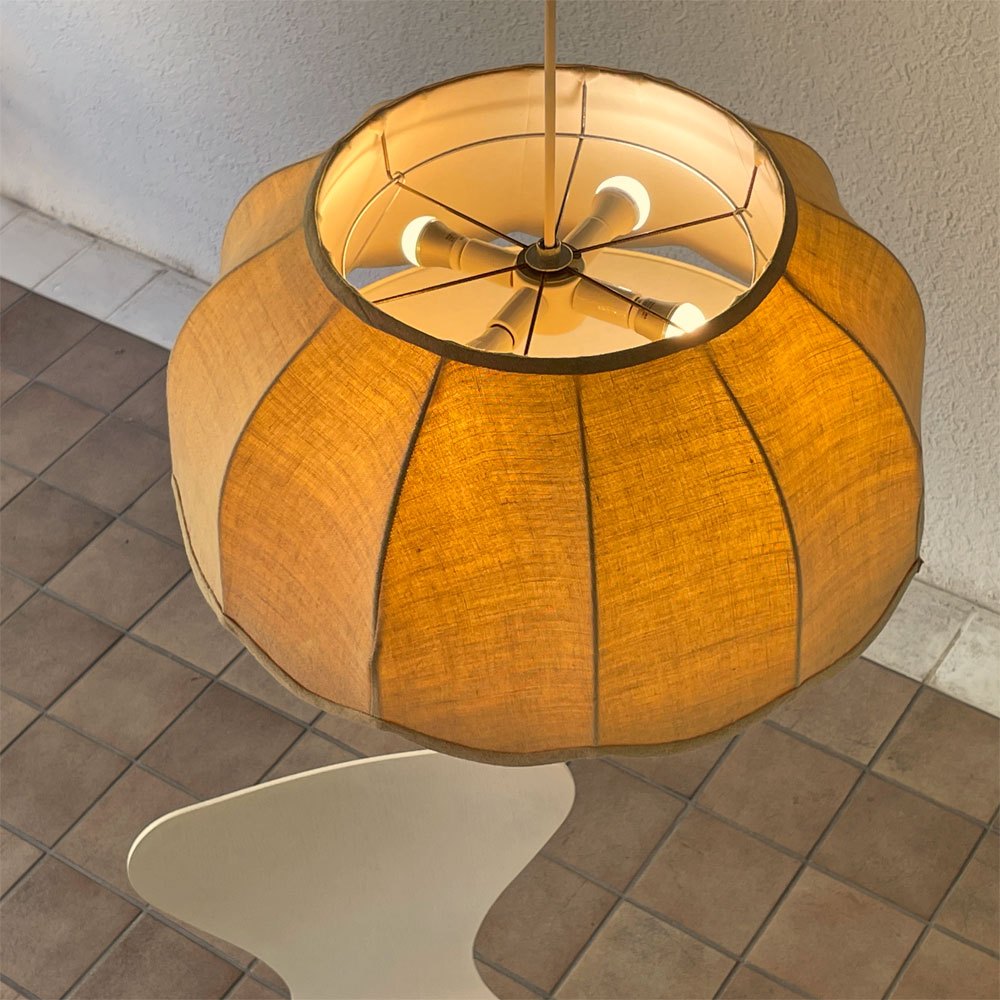 フレイム flame フラワー flower ペンダントライト リネンシェード Φ55cm 4灯　～空間よりも、心を照らす～