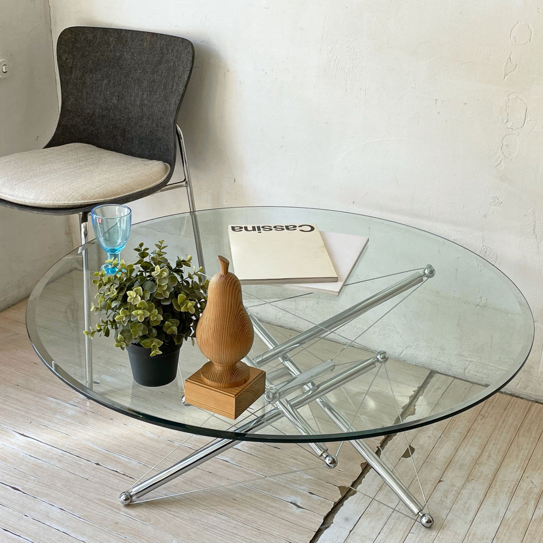 【下北沢店】カッシーナイクスシー Cassina ixc. 713 ローテーブル ガラス天板 Φ100cm テオドール・ワッデル Theodore Waddell 買取させていただきました。