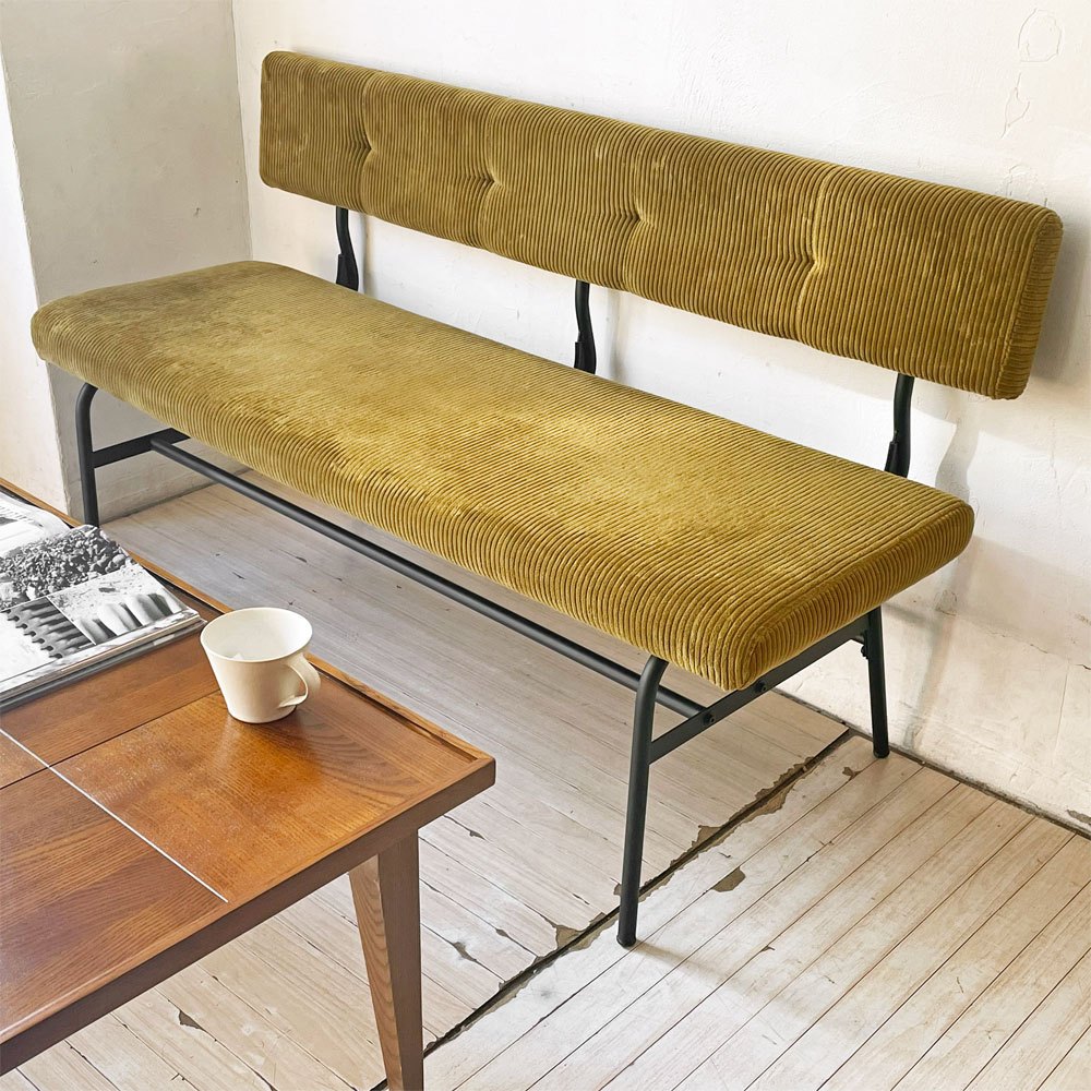 【下北沢店】ジャーナルスタンダードファニチャー j.s.F パクストン ベンチ バックレスト PAXTON LD BENCH アンバーカラー コーデュロイ 買取させていただきました。