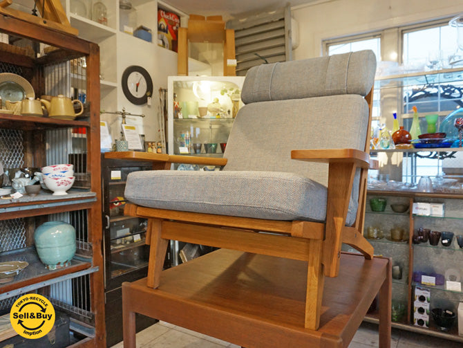 ゲタマ GETAMA ハイバックラウンジチェア GE375 オーク材 ビンテージ ハンス.J.ウェグナー 北欧 デンマーク ～世界中の人々を惹きつける北欧の名作家具～ 【 買取と販売とレンタルのお店 】