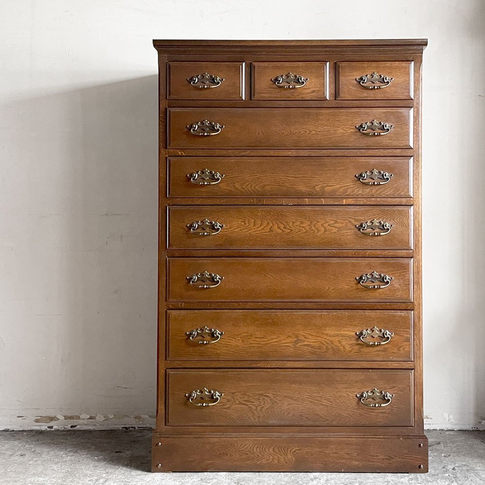 【自由が丘店】ノックオンウッド Knock on wood ハイチェスト オーダー構成 オーク材 国内生産 クラシカルスタイル 買取させていただきました。