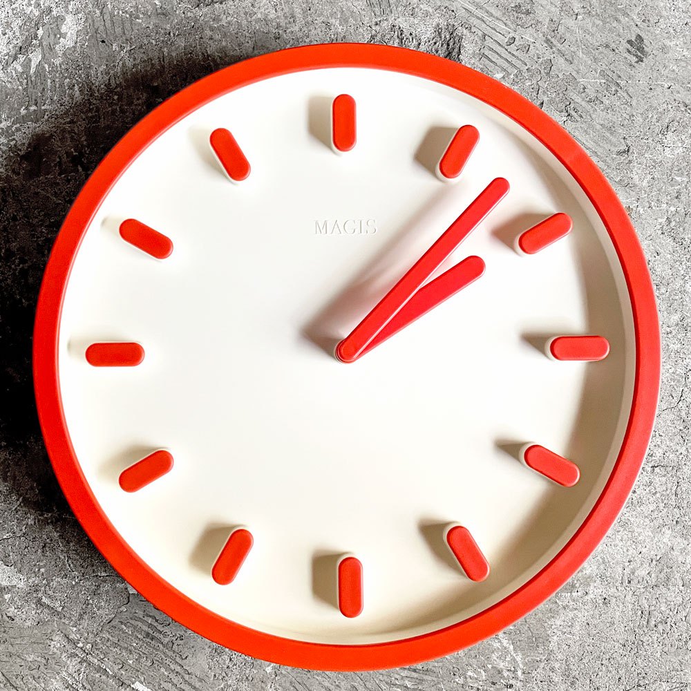 【自由が丘店】マジス MAGIS テンポ TEMPO ウォールクロック 掛け時計 オレンジ 箱付 電池式 W30cm 深澤直人 イタリア 買取させていただきました。