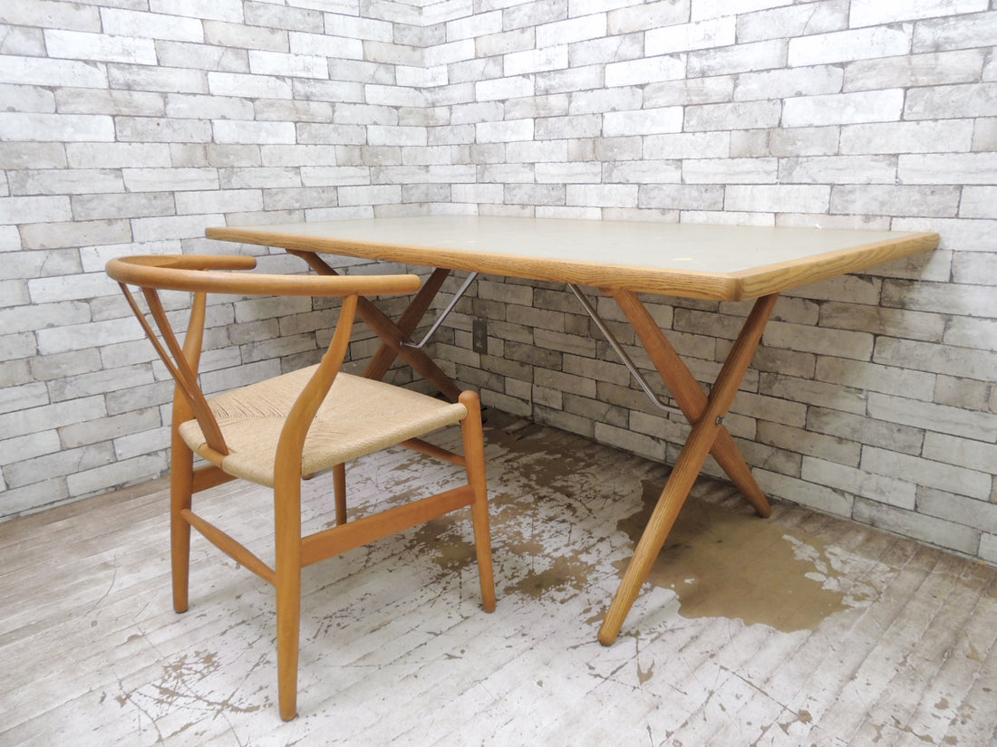 PPモブラー PP Mobler PP85 クロスレッグドテーブル オーク材×リノリウム天板 ハンス・J・ウェグナー Hans J.Wegner 北欧家具 デンマーク ビンテージ 中古品 買い取りしました。
