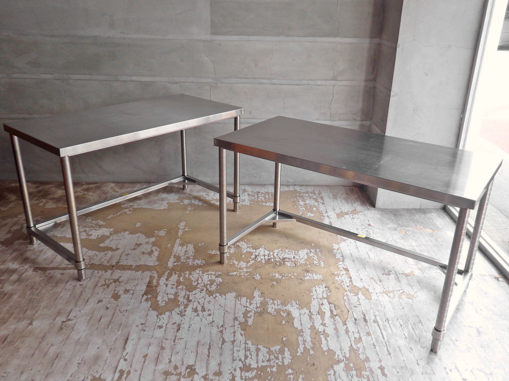 アートスタイルマーケット ART STYLE MARKET MONO Series COM-AJ ワークテーブル デスク 作業台 W120 アジャスト仕様 ステンレス 2点 中古品 買い取りしました。